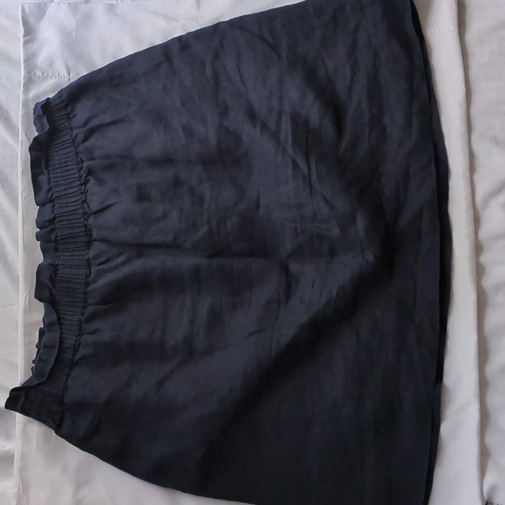 J. Crew Navy Blue Linen Skirt With Pockets Size 6 - Picture 3 of 7